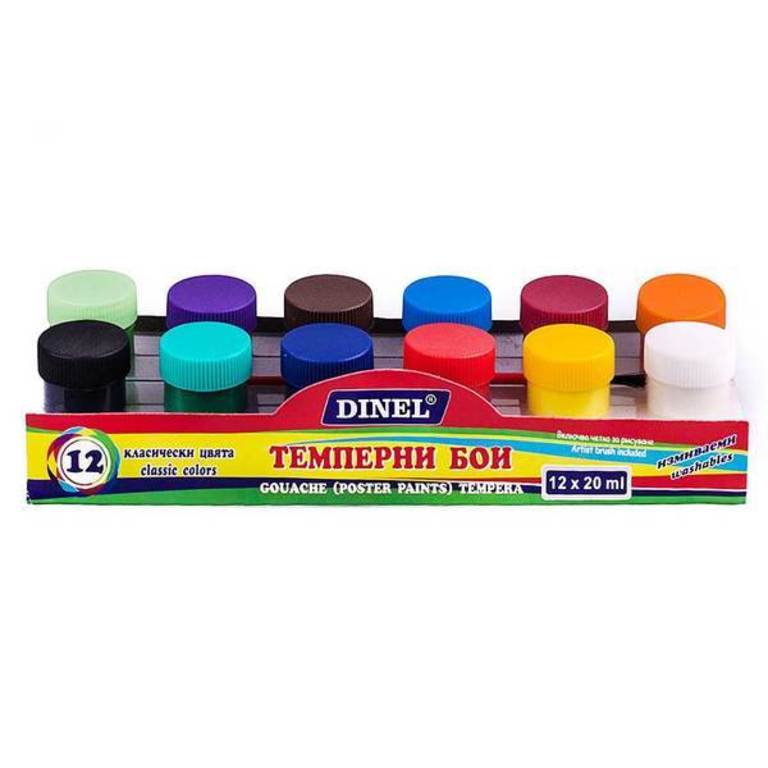 Темперни бои 12 цвята DINEL