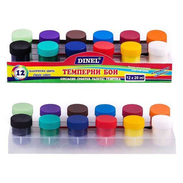 Темперни бои 12 цвята DINEL