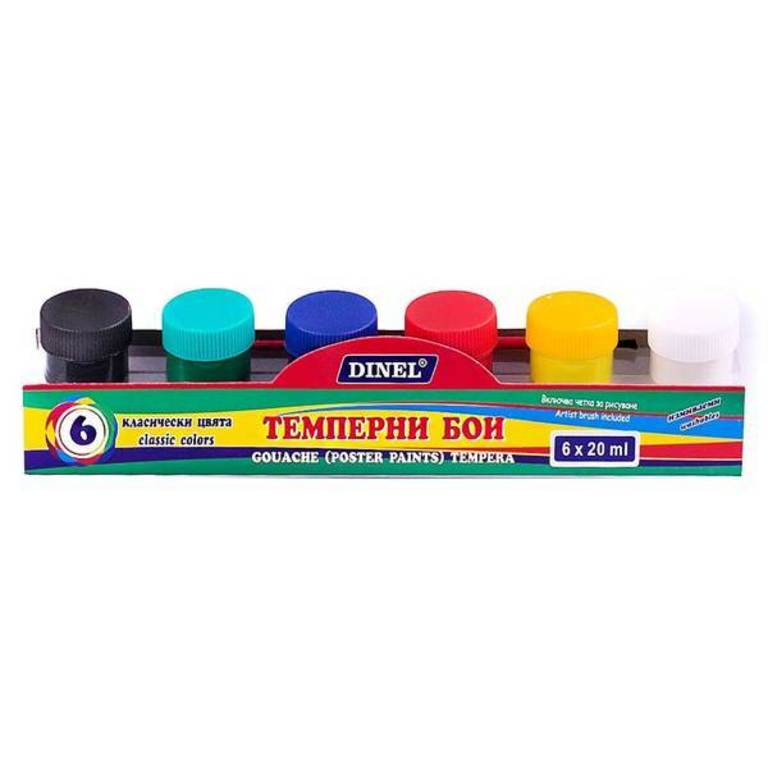 Темперни бои 6 цвята DINEL