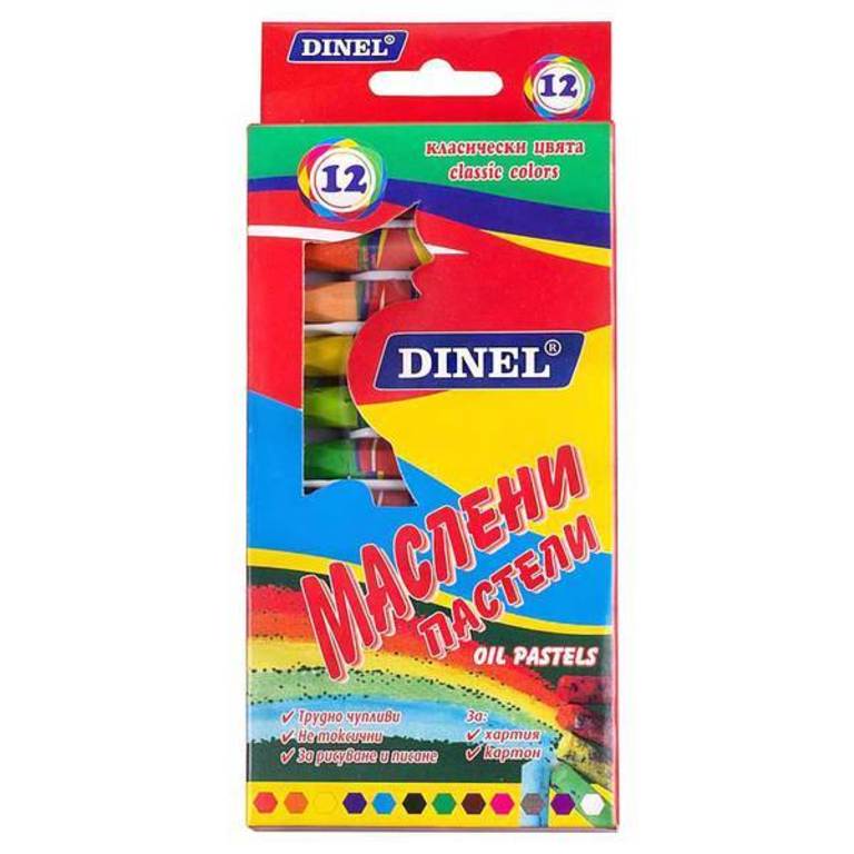 Маслени пастели 12 цвята DINEL