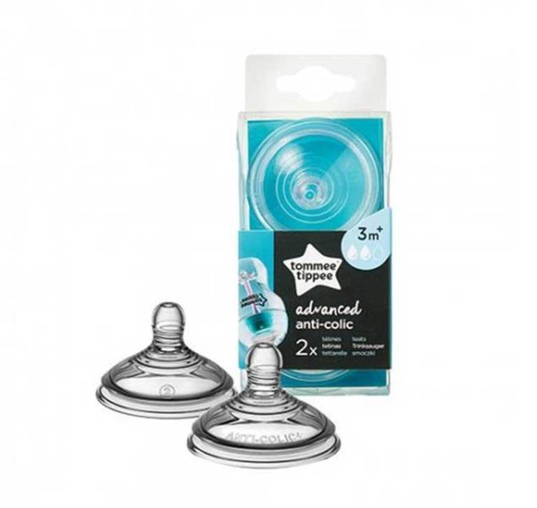 TOMMEE TIPPEE Резервни биберони Anti-colic 3+ m две капки