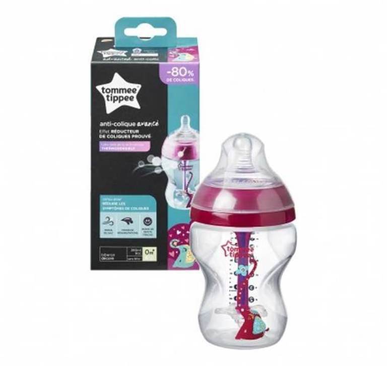TOMMEE TIPPEE Шише за хранене ANTICOLIC+ 260ml с декорация