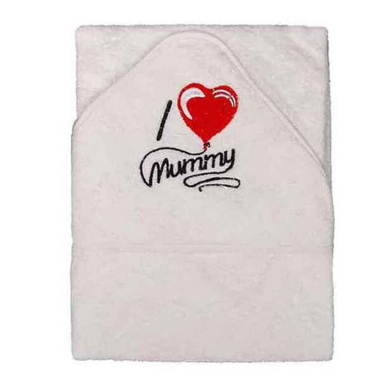 SOFT TOUCH Бебешка хавлия с качулка I love Mammy