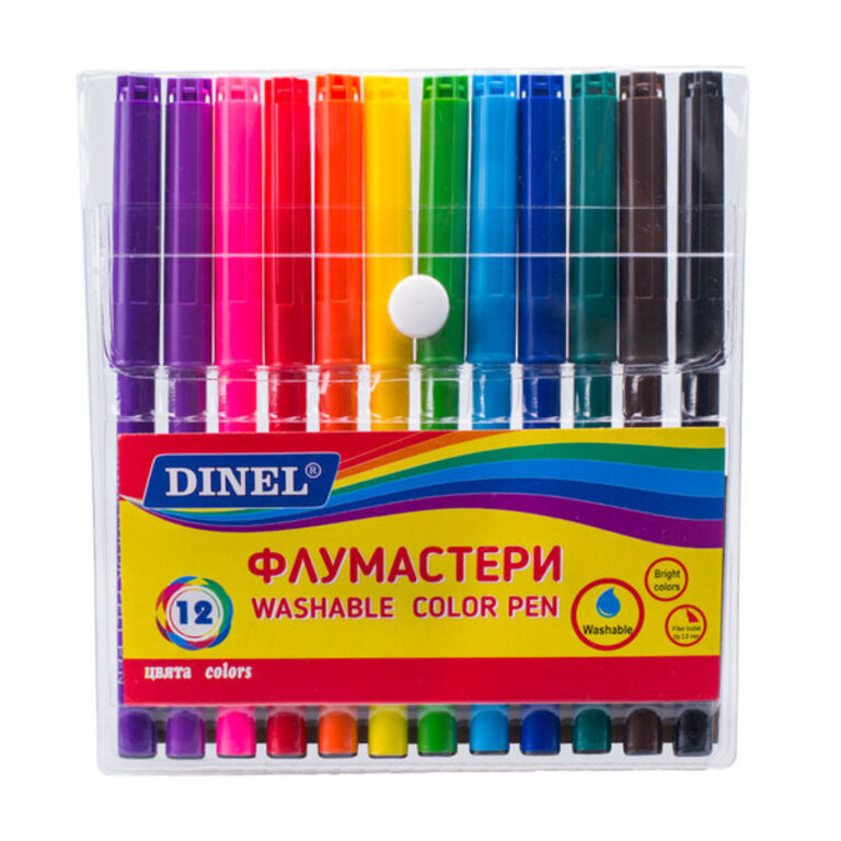 DINEL Флумастери 12 цвята
