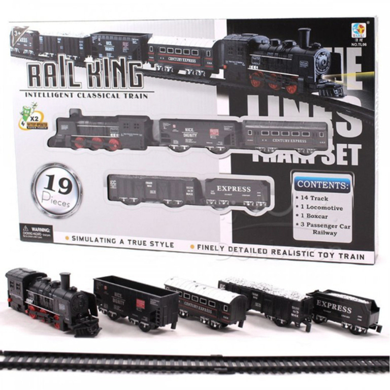 Ретро влак с 4 вагона и релси - Rail King
