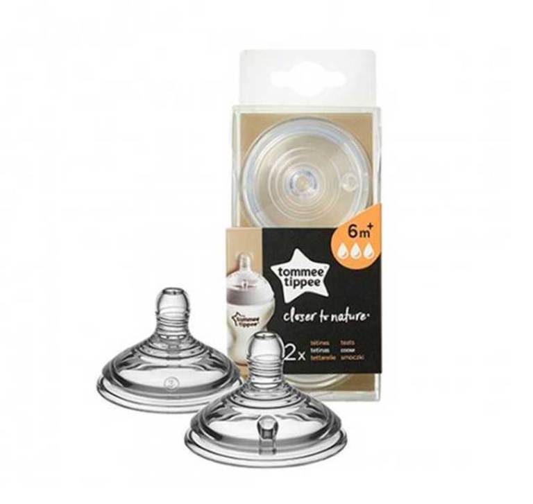 TOMMEE TIPPEE Резервни биберони за хранене Easi-Vent Fast - 3 капки 6m+ 